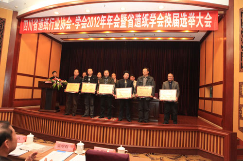 省經(jīng)信委、紙協(xié)、學(xué)會(huì )領(lǐng)導為包裝紙板生產(chǎn)“十強”企業(yè)頒獎